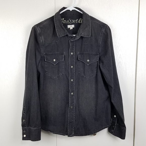 Madewell charcoal grey Western snap button shirt - Picture 2 of 6